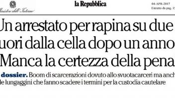 LA REPUBBLICA: SVUOTACARCERI, TANTO LAVORO PER NULLA