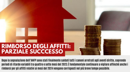 RIMBORSO DEGLI AFFITTI: PARZIALE SUCCESSO