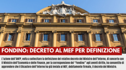 FONDINO: DECRETO AL MEF PER DEFINIZIONE