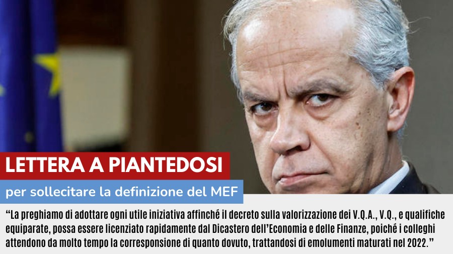 LETTERA AL MINISTRO DELL'INTERNO PER SOLLECITARE LA DEFINIZIONE DEL MEF