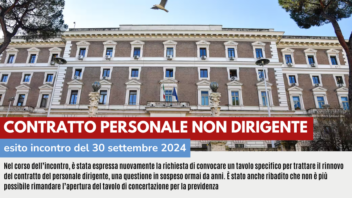 CONTRATTO PERSONALE NON DIRIGENTE: ESITO INCONTRO DEL 30 SETTEMBRE 2024