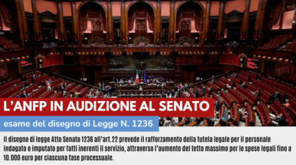 L'ANFP IN AUDIZIONE AL SENATO: ESAME DEL DISEGNO DI LEGGE N. 1236