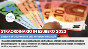 STRAORDINARIO IN ESUBERO 2023: LETTERA DI CHIARIMENTI ALLE RELAZIONI SINDACALI