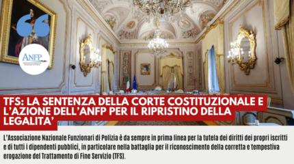 TFS: LA SENTENZA DELLA CORTE COSTITUZIONALE E L'AZIONE DELL'ANFP PER IL RIPRISTINO DELLA LEGALITA'